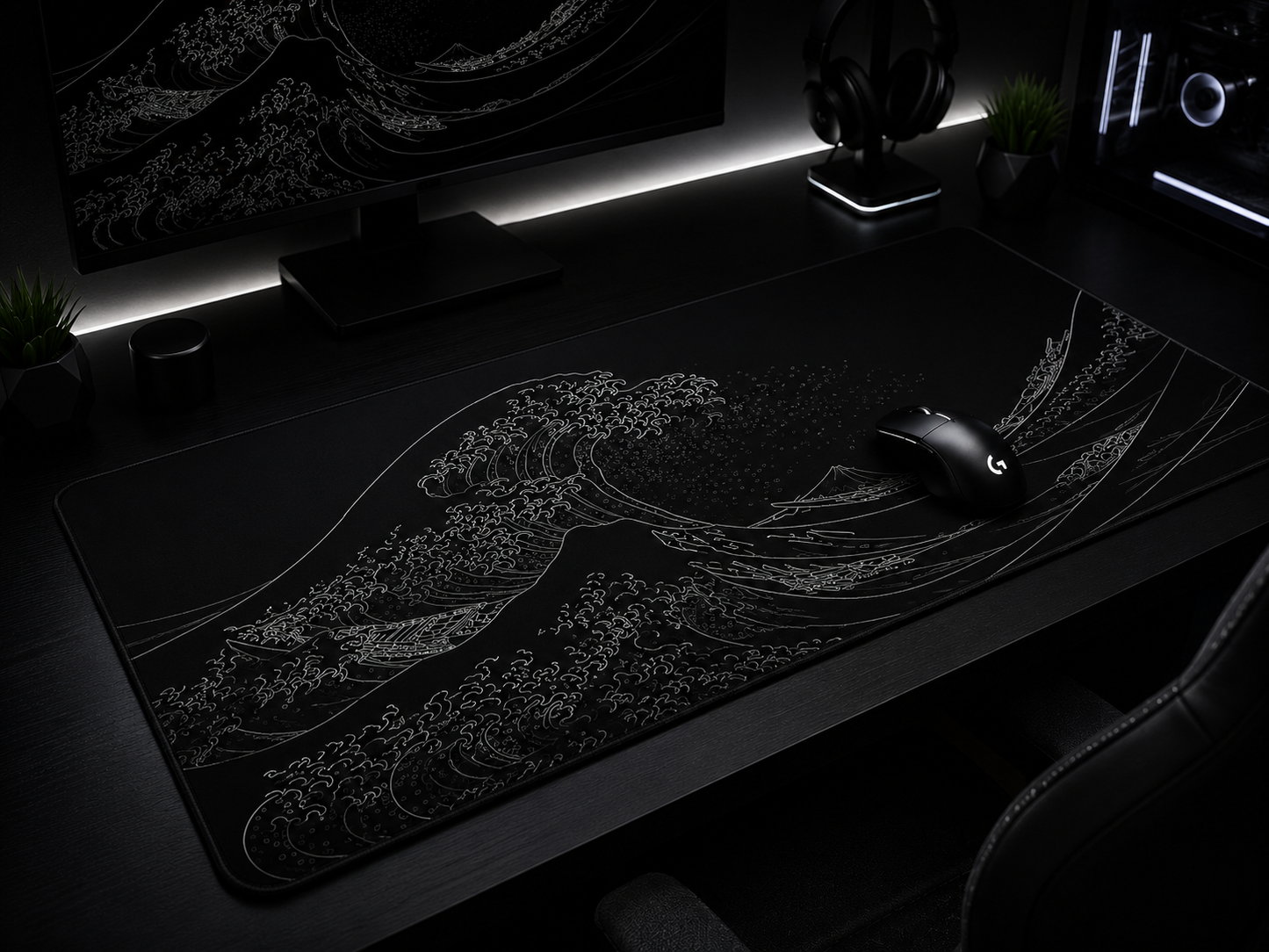 Mousepad Computer XL Mousepads Keyboard Pad Mouse Mat Japan Black Sea Wave Gamer Soft Office Carpet Table Mat Desktop Mouse Pad