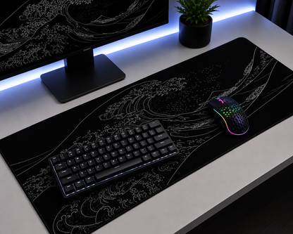 Mousepad Computer XL Mousepads Keyboard Pad Mouse Mat Japan Black Sea Wave Gamer Soft Office Carpet Table Mat Desktop Mouse Pad