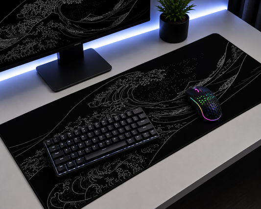 Mousepad Computer XL Mousepads Keyboard Pad Mouse Mat Japan Black Sea Wave Gamer Soft Office Carpet Table Mat Desktop Mouse Pad