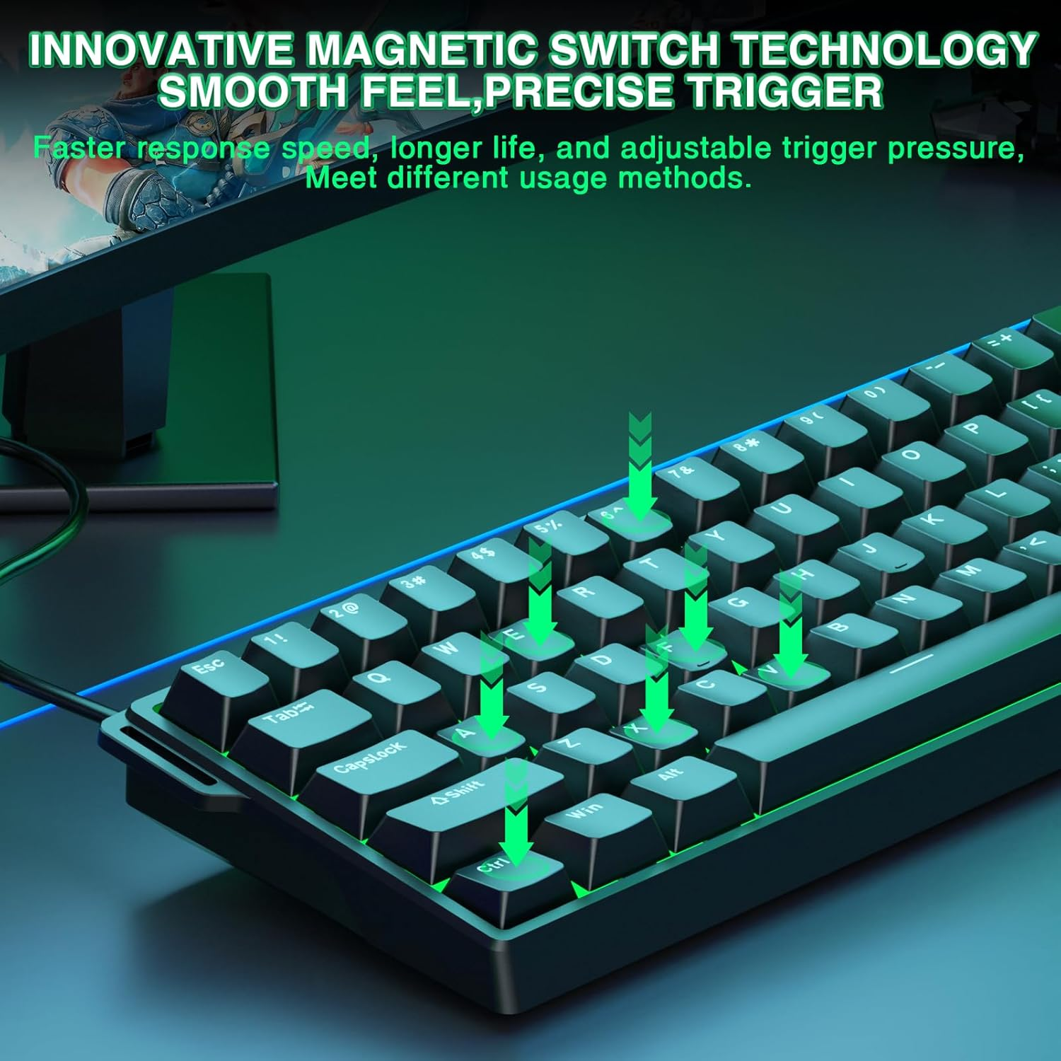 WIN60 HE 60% Mechanical Gaming Keyboard - Hot Swappable, RGB, Compact Design