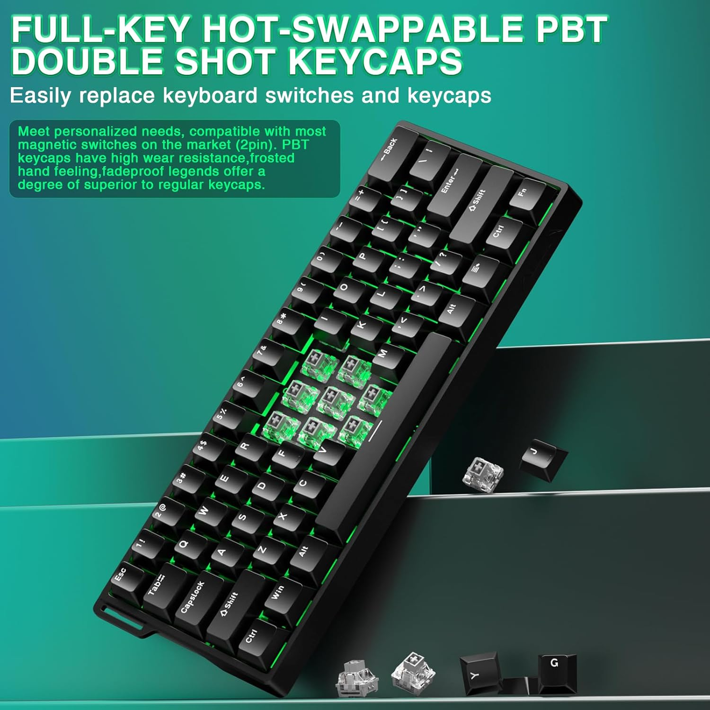 WIN60 HE 60% Mechanical Gaming Keyboard - Hot Swappable, RGB, Compact Design